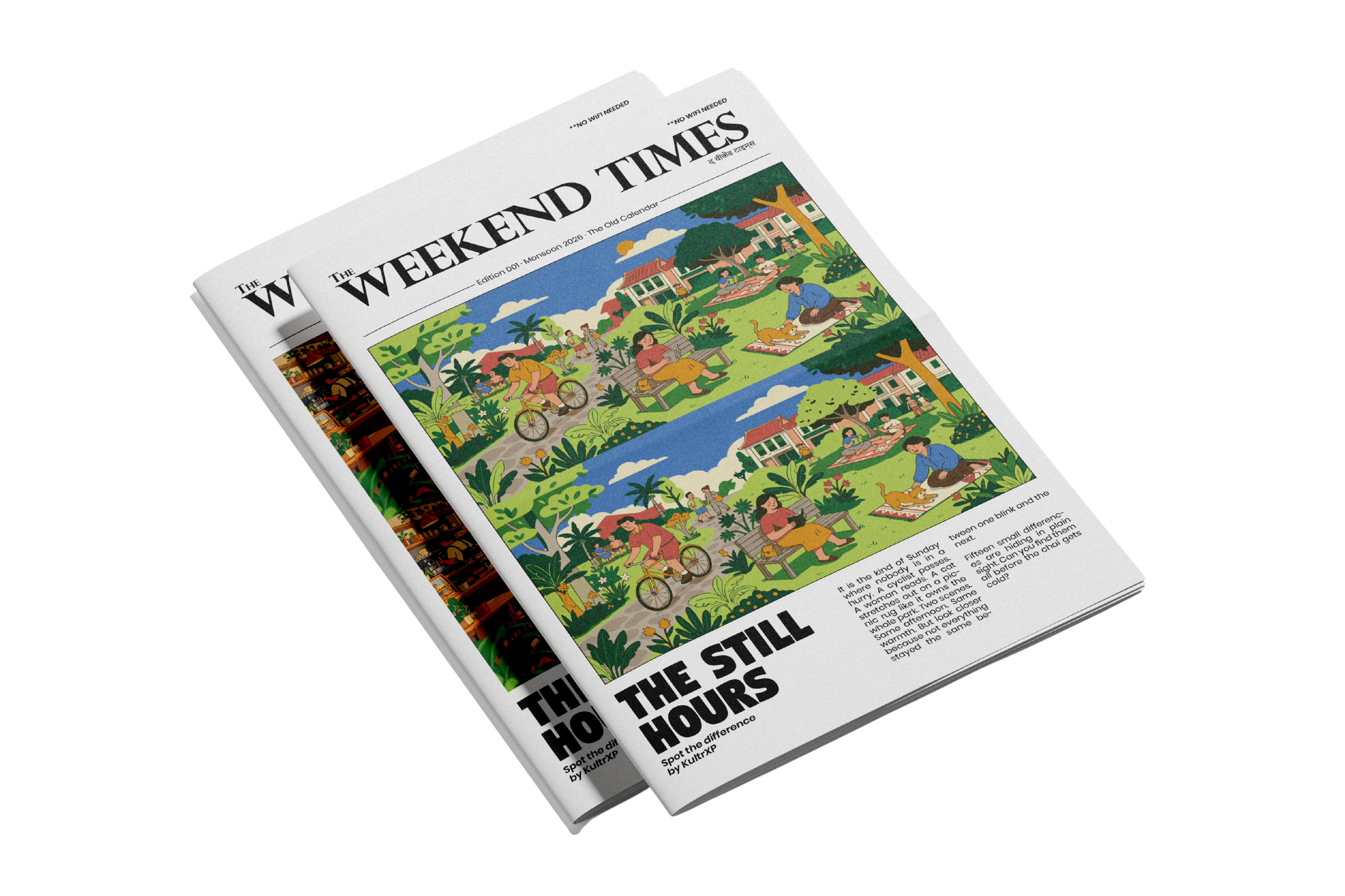 Copies of The Weekend Times stacked